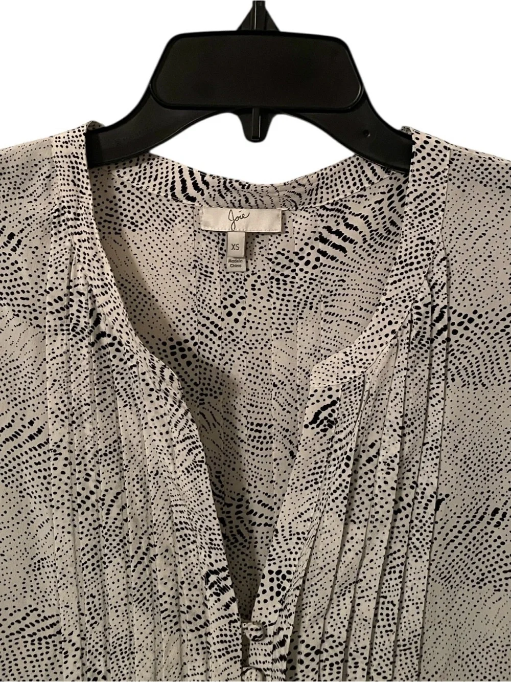 Joie Women's White Gray Silk Animal Print Pleated Button Down Romper Size XS